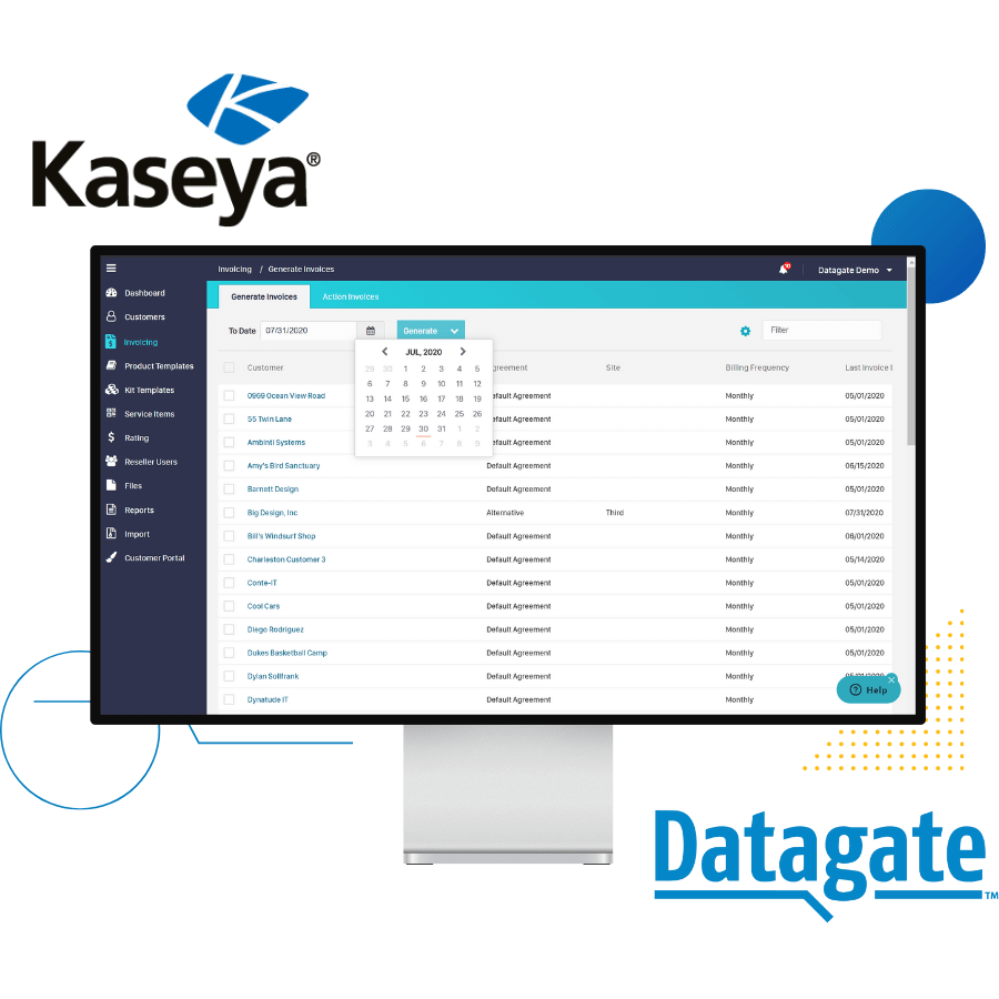 Datagate integrates with the Kaseya BMS PSA to streamline telecom billing